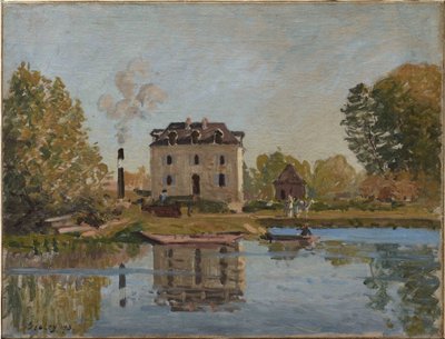 Fabrik på Seinens bredder, Bougival af Alfred Sisley