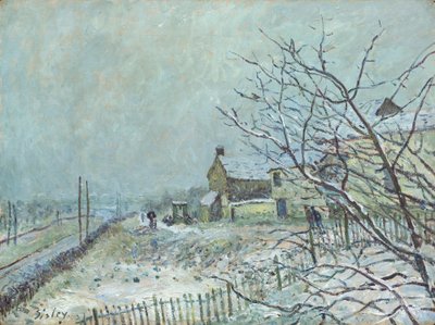 Første sne ved Veneux-Nadon, 1878 af Alfred Sisley