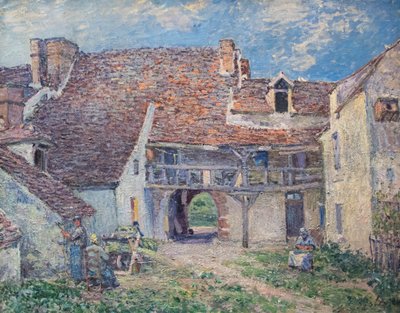 Fransk: Cour de ferme à Saint-Mammès af Alfred Sisley