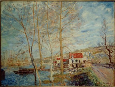 Syndfloden ved Moret af Alfred Sisley