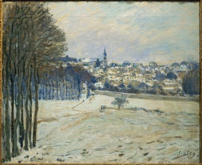 La neige a Marly-le-Roi ... (maleri på lærred) af Alfred Sisley