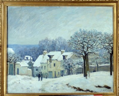 La place du kennel a Marly, Effekt af snemaleri af Alfred Sisley (1839-1899) 1876 Dim. 0,5x0,61 m Rouen, Musee des Beaux Arts af Alfred Sisley