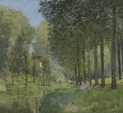 Hvil langs Strømmen. Edge of the Wood, ca 1878 af Alfred Sisley
