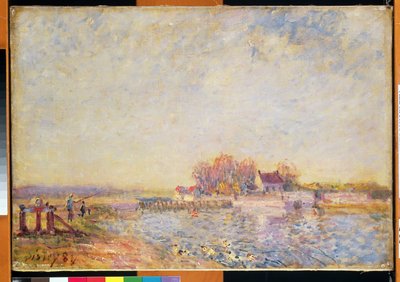 Flodscene med ænder, 1881 af Alfred Sisley