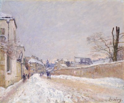 Rue Eugène Moussoir i Moret: Vinter, 1891. af Alfred Sisley