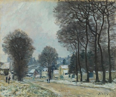 Sne ved Louveciennes, ca. 1874 af Alfred Sisley