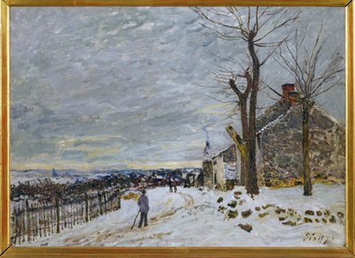 Sne i Veneux-Nadon, ca. 1880 (maleri på lærred) af Alfred Sisley