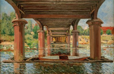 Under Hampton Court Bridge af Alfred Sisley