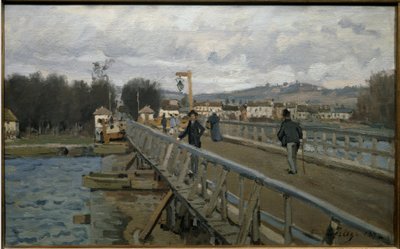 The Argenteuil Footbridge - olie på lærred af Alfred Sisley