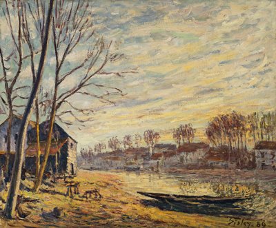 Bådeværftet ved Matrat; Chantiers a Matrat, 1889 af Alfred Sisley