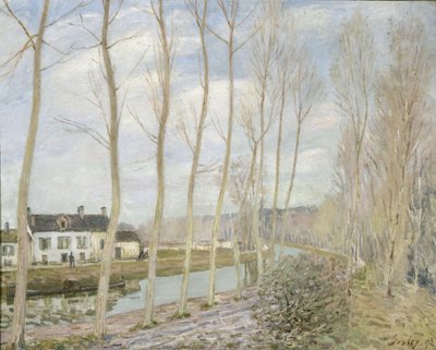 Canal du Loing ved Moret af Alfred Sisley