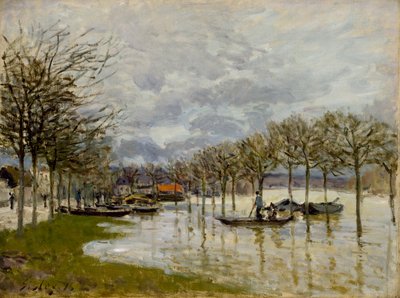 Syndfloden på vejen til Saint-Germain, 1876 af Alfred Sisley