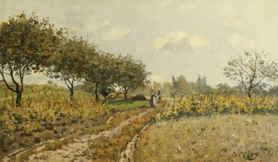 Stien på landet; Vejen på landet, 1876 af Alfred Sisley