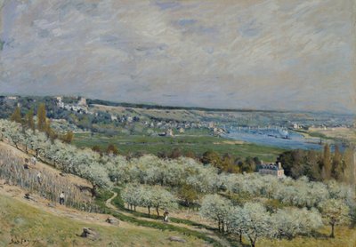 Terrassen i Saint-Germain, forår af Alfred Sisley