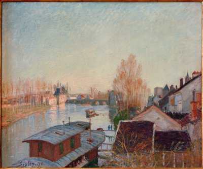 Ufer des Loing bei Moret af Alfred Sisley