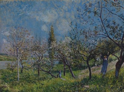 Frugthave om foråret af Alfred Sisley