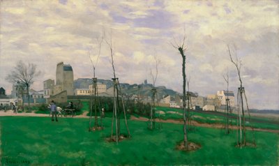 Udsigt over Montmartre fra Blomsterbyen, 1869 af Alfred Sisley
