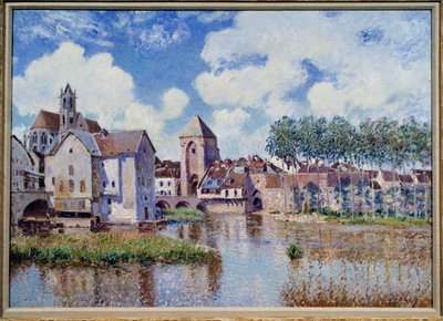 Udsigt over Moret på Loing. Maleri af Alfred Sisley (1839-1899) af Alfred Sisley