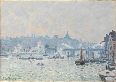 View of the Thames: Charing Cross Bridge, 1874dani af Alfred Sisley