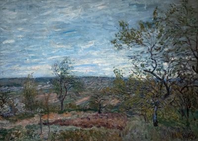 Blæsende dag i Veneux af Alfred Sisley