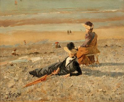 A.Stevens, En smuk dag i Le Tréport af Alfred Emile Stevens