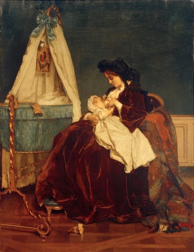 Alfred Stevens, kunstnerens kone og søn Léopld af Alfred Emile Stevens