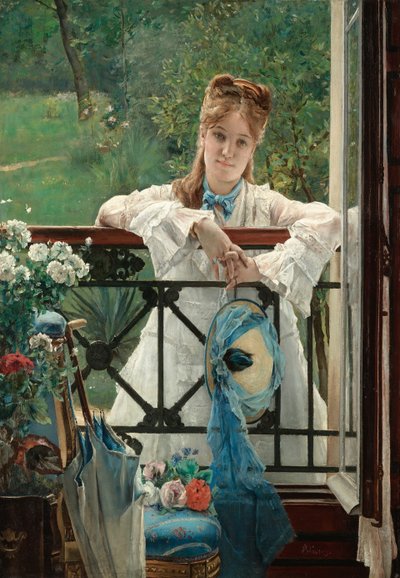 Det blå bånd, ca 1894. af Alfred Emile Stevens