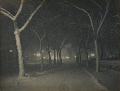 En isnende nat, New York af Alfred Stieglitz