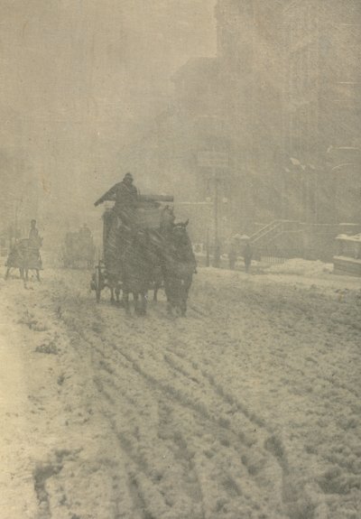 Kameraarbejde: Winter - Fifth Avenue, 1892. af Alfred Stieglitz