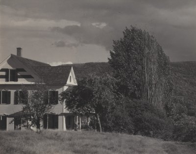Hus og popler, Lake George af Alfred Stieglitz