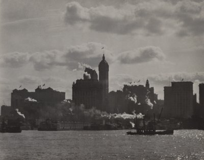 Singer-bygningen set fra Hudson-floden af Alfred Stieglitz