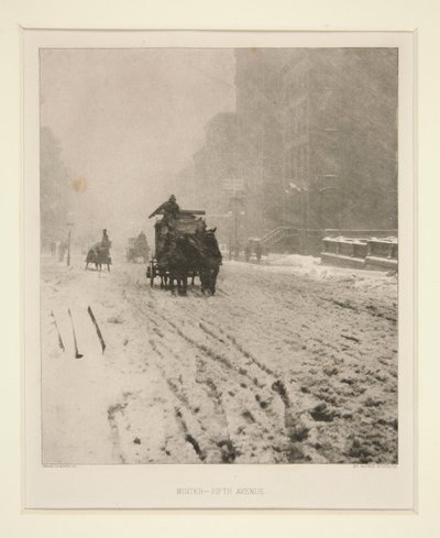 Vinter - Fifth Avenue af Alfred Stieglitz