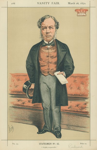 Viscount Ranelagh, meget respektabel, 26. marts 1870, Vanity Fair tegneserie af Alfred Thompson
