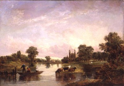Udsigt over Eton College fra Themsen af Alfred Vickers
