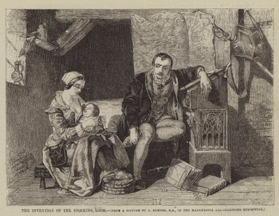 Opfindelsen af strømpevæven af Alfred W. after Elmore