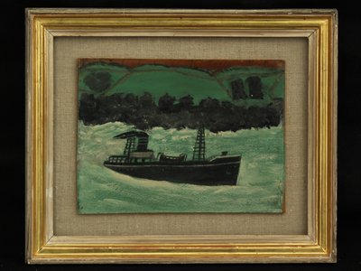 Trawler ud for Cornish Coast, ca. 1928 af Alfred Wallis