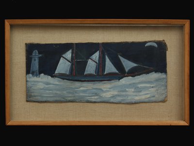 Trawler ud for Cornwalls kyst, ca. 1930 af Alfred Wallis