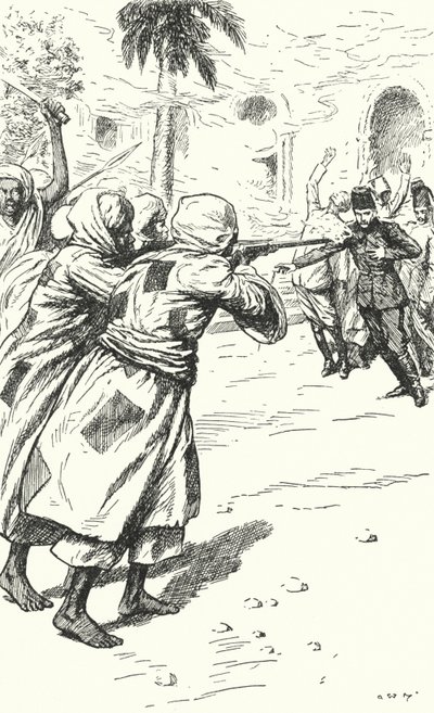 Mord på general Charles George Gordon af Mahdisterne, Khartoum, Sudan, 1885 af Alfred Wallis Mills