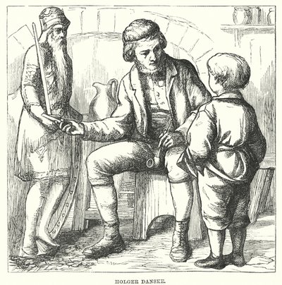 Hans Christian Andersen: Holger Danske (litho) af Alfred Walter (after) Bayes