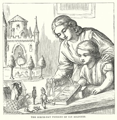 H.C. Andersen: Den barske tinsoldat (litografi) af Alfred Walter (after) Bayes