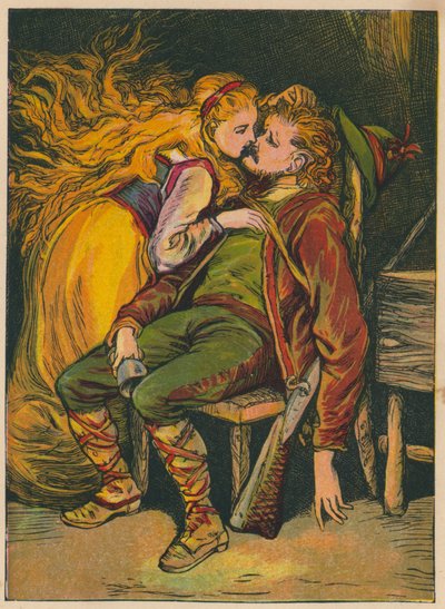 H.C. Andersen: Ispigen (farvelitografi) af Alfred Walter (after) Bayes