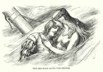 H.C. Andersen: Den lille havfrue (litografi) af Alfred Walter (after) Bayes