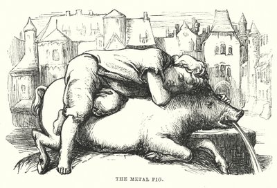 H.C. Andersen: Metalsvinet (litografi) af Alfred Walter (after) Bayes