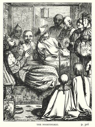 H.C. Andersen: Nattergalen (litografi) af Alfred Walter (after) Bayes