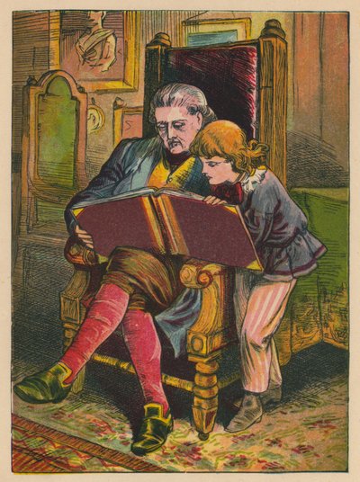 H.C. Andersen: Det gamle hus (farvelitografi) af Alfred Walter (after) Bayes