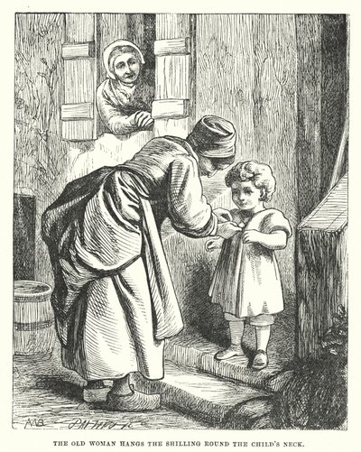 H.C. Andersen: The Silver Shilling (litografi) af Alfred Walter (after) Bayes