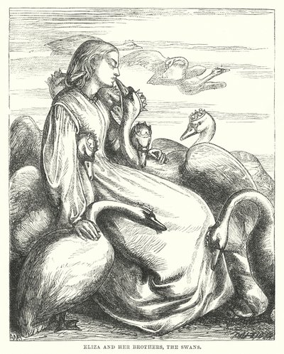 H.C. Andersen: De vilde svaner (litografi) af Alfred Walter (after) Bayes