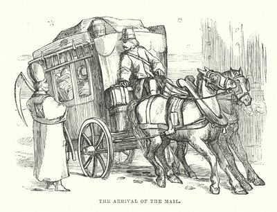 H.C. Andersen: Tolv med posten (litografi) af Alfred Walter (after) Bayes