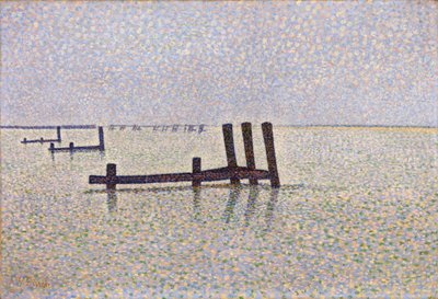 ""Udsigt over Den Engelske Kanal ved Nieuport (Nieuwpoort) i Belgien"" Maleri af Alfred William (Willy) Finch (1854-1930) ca. 1889, pointillisme - London, Nationalgalleriet af Alfred William Finch