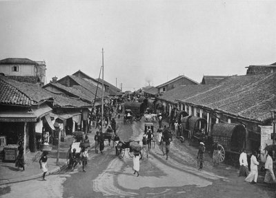 Typisk gadescene i Native Quarters, Colombo, c1890, 1910 af Alfred William Amandus Plate